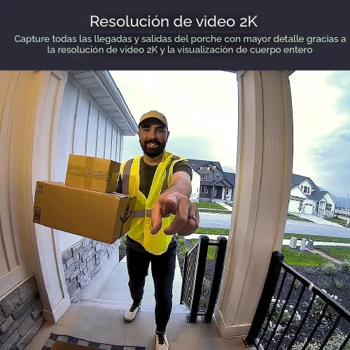 Vista 3 de WYZE Cámara de timbre con cable v2 (se requiere cableado de timbre existente), timbre de video de seguridad 2K, visión nocturna a color, audio de 2