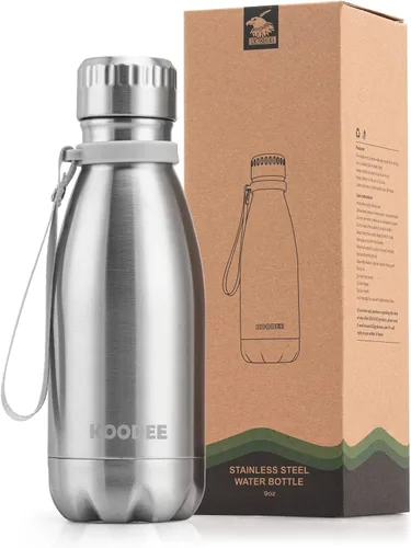 Vista 27 de koodee Botella de agua aislada (paquete de 2) botella de agua de doble pared de acero inoxidable 18/8, botella térmica de viaje con forma de cola