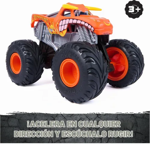 Vista 5 de Monster Jam El Toro Loco Rev 'N Roar Monster Truck, escala 1:18