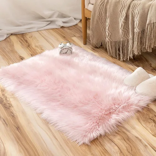 Vista 18 de MIULEE Alfombra de Área de Lujo Súper Suave y Esponjosa de Piel Sintética Rectangular Alfombra Decorativa de Felpa Shaggy para Mesita de Noche Sofá