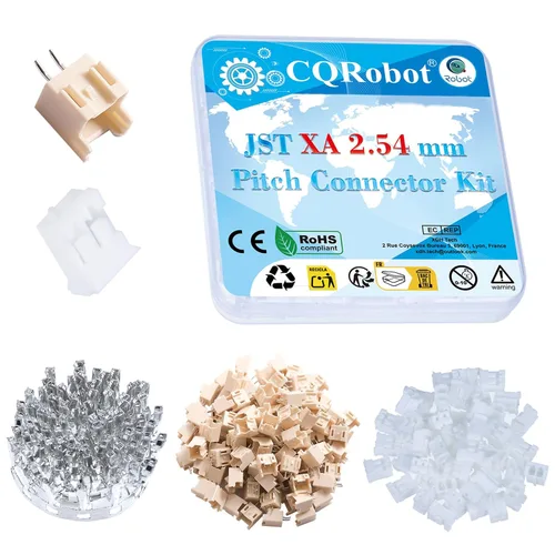 Vista 106 de CQRobot JST EL 4.5 mm de paso 2 pines conector electrónico IC macho, enchufes hembra carcasa y kit de terminales de crimpado en T macho/hembra. 50