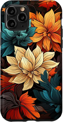 Vista 29 de Red and Orange Autumn Colors Fall Leaves Floral Pattern Case for iPhone 17