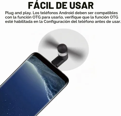 Vista 2 de Ventilador de teléfono USB C, paquete de 4 mini ventiladores de teléfono celular portátiles para iPhone 16/15 y teléfonos celulares Android
