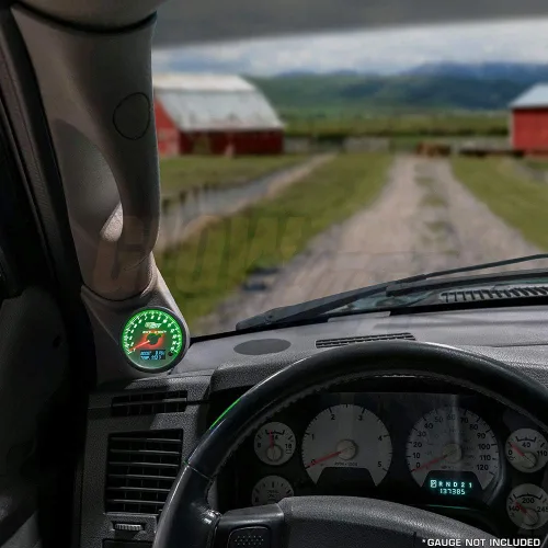 Vista 2 de GlowShift Cápsula de calibre de un solo pilar de color gris pardo compatible con Dodge Ram Cummins 2500 3500 2003-2009 – Color de fábrica – Plástico