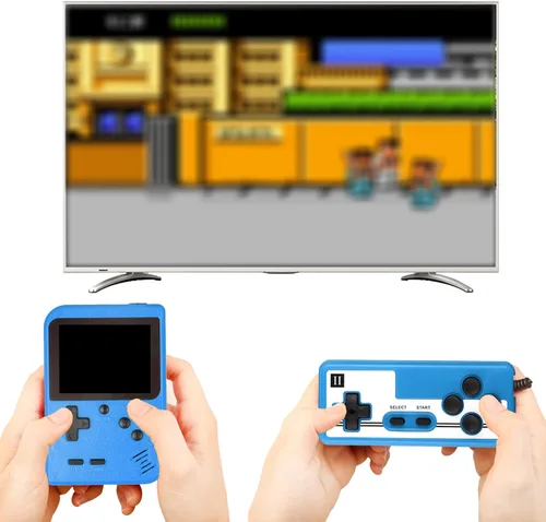 Vista 2 de Heramie Consola de juegos retro de mano con consola de juegos clásicos de 500 juegos, consola de videojuegos retro portátil de 3.0 pulgadas, soporte