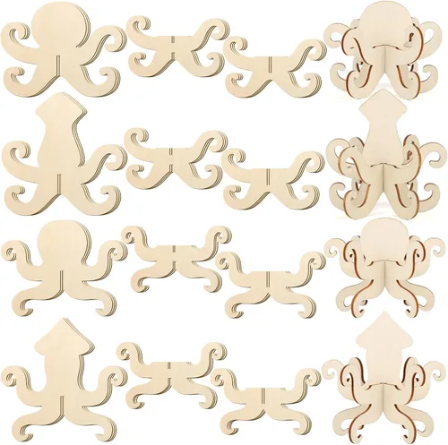 Vista 16 de COCHIE Bricolaje 3D de murciélagos de Halloween para pintar, rebanadas de madera sin terminar pintables para manualidades, recortes de murciélagos