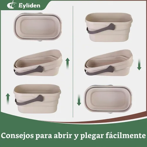 Vista 6 de Eyliden Cubo plegable, para limpieza de trapeador, camping, portón trasero
