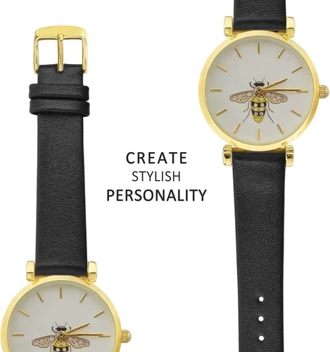 Vista 5 de WOCCI Correas de reloj elegantes, correas de repuesto de cuero genuino para hombres y mujeres, ancho de la correa 0.315 in, 0.394 in, 0.472 in