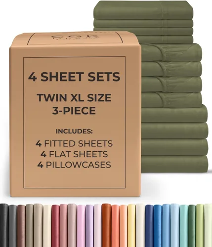 Vista 276 de Pack of 2, Twin Size 3 Piece Sheet Set - Breathable & Cooling - White