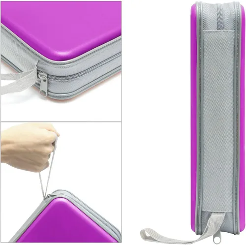 Vista 3 de Siveit - Funda para CD/DVD, estuche rígido de plástico duro con capacidad para 80 discos, organizador de almacenamiento para coche, hogar, oficina