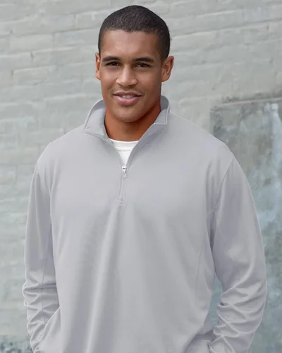 Vista 3 de Vantage Apparel NCAA Collegiate Micro Mesh Performance Gris Sudadera con cremallera de 1/4 para hombre