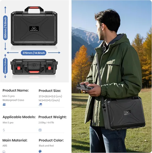 Vista 8 de STARTRC Mini 5 Pro - Funda de doble capa para DJI Mini 5 Pro para Skyrover
