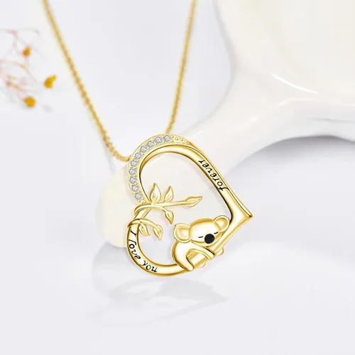 Vista 2 de Dreamboat Koala Heart Necklace for Women 925 Sterling Silver I Love You Forever Pendant Necklaces Cute Koalas Jewelry Christmas Birthday Gifts for