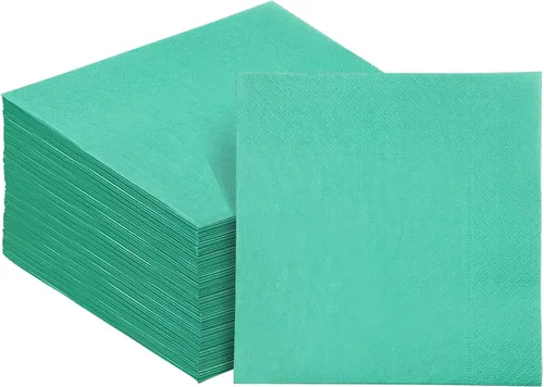 Vista 23 de Servilletas de cóctel de 24 colores de 5 x 5 pulgadas desechables servilletas de papel para bebidas para cóctel, boda, cena, fiesta de cumpleaños