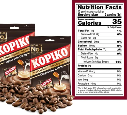 Vista 3 de 2 paquetes de caramelos de capuchino Kopiko de 4.23 onzas