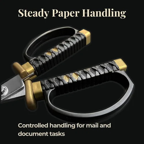 Vista 4 de Wablade Samurai - Tijeras Katana de 7.29 pulgadas para papel y sobres, fabricadas en Japón Smooth, controlled cutting and balanced handling; stand