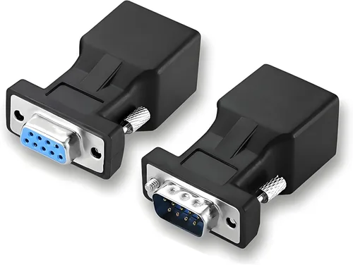 Vista 9 de 2 adaptadores DB9 macho a RJ45 hembra RS232 Serial a RJ45
