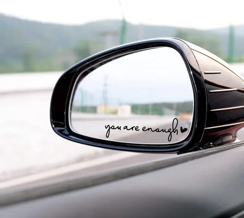 Vista 4 de 3 calcomanías con el texto “You are Enough” para espejo retrovisor, para auto, para vasos térmicos, botellas de agua y ventanas, calcomanías
