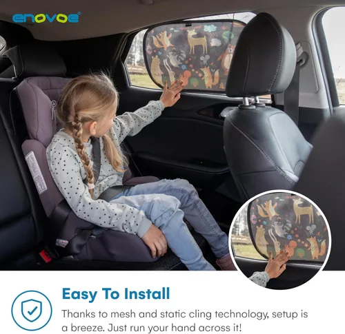 Vista 4 de Parasol para ventanas de coche para bebé - Cubierta bloqueadora de sol y visera para ventanas laterales de coche - Protector de escudo - Parasoles