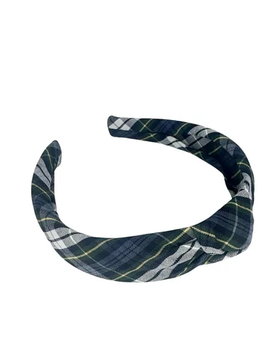 Vista 24 de Diadema anudada de 1.25 pulgadas, uniforme escolar, a cuadros, acolchada, con nudo en la parte superior, diadema de uniforme (cuadros 120)