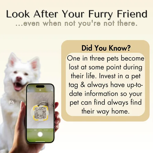 Vista 7 de PawFurEver Placa para perro con código QR – Etiquetas de identificación personalizadas para perros, etiqueta de perro grabada y etiqueta para Oro