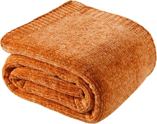 Vista 17 de Manta beige de felpilla suave para sofá, 51 x 67 pulgadas