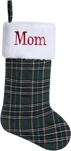 Vista 19 de Calcetines de Navidad bordados con monograma inicial de 20 pulgadas, decoración de Navidad, calcetines personalizados, decoración de temporada