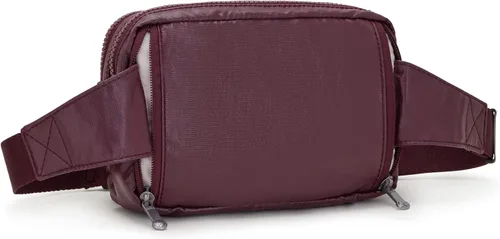 Vista 2 de Kipling Abanu - Bolso cruzado para mujer, ligero, cintura ajustable con bolsillos con cremallera de múltiples compartimentos, Borgoña Lacq