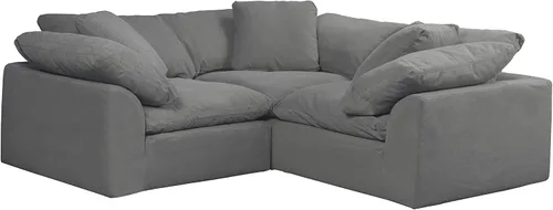 Vista 9 de Sunset Trading Contemporary Puff Collection - Sofá modular en forma de L, 3 piezas, tela de rendimiento, lavable, resistente al agua, a prueba