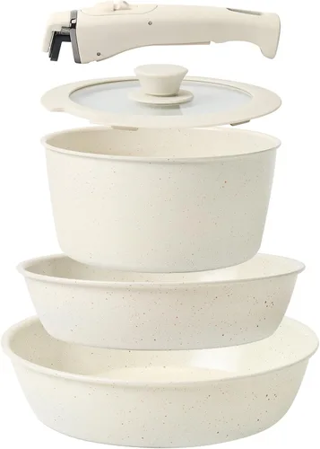 Vista 10 de Sartén antiadherente de 8 pulgadas con tapa, sartén híbrida antiadherente de acero inoxidable con mango de enfriamiento permanente, sin PFOA,