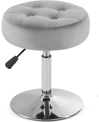 Vista 9 de Gitrah Silla de Tocador Negra para Cuarto de Maquillaje Taburete de Tocador para Cuarto de Maquillaje Redondo Acolchado de Cuero PU Silla