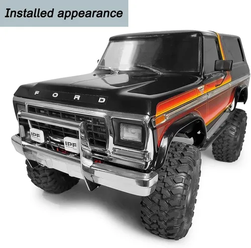 Vista 2 de MOHERO Parachoques delantero de metal con 2 luces LED para 1/10 TRX4 Bronco RC Crawler accesorios de coche
