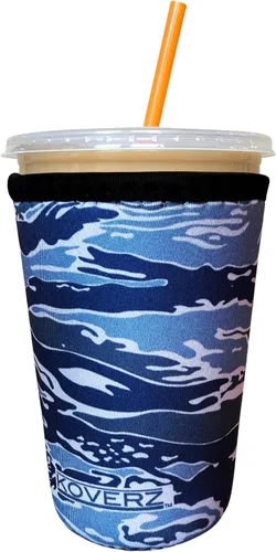 Vista 85 de Funda Koverz para café helado, funda aislante de neopreno para taza, se ajusta a una taza de café de 32 Oz., lavable y reutilizable, accesorios