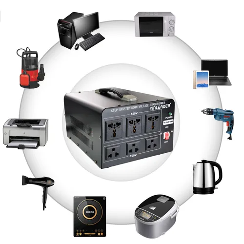 Vista 18 de 500W US al convertidor de voltaje de Japón 120V a 100V transformador reductor