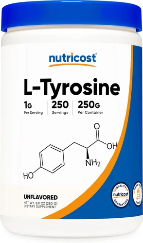 Vista 7 de Nutricost L-tirosina en polvo 17.64 oz - polvo puro de L-tirosina 1000mg por porción