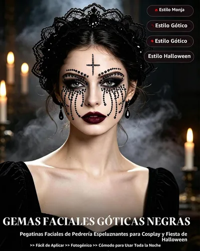 Vista 4 de Pegatinas de tatuajes para disfraz de payaso para Halloween, 2 piezas