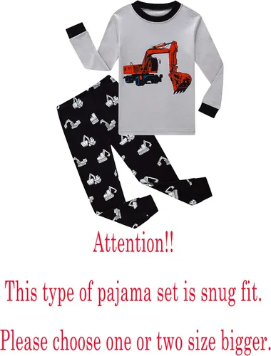 Vista 2 de Family Feeling - Conjunto de pijama de 2 piezas para niños y niñas pequeñas, ropa para dormir 100% de algodón