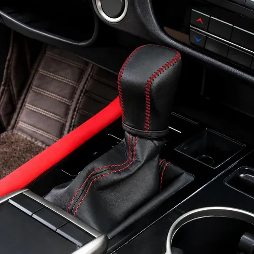 Vista 58 de Great-luck Funda Protectora de Perilla de Palanca de Cambios Automática de Cuero Genuino con Moldura, Accesorios Interiores Personalizados