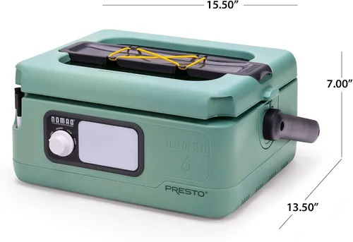 Vista 8 de Presto 06016 - Olla de cocción lenta para viajar Nomad de 6 cuartos, con tapa de cierre, pizarra de borrado en seco, color verde