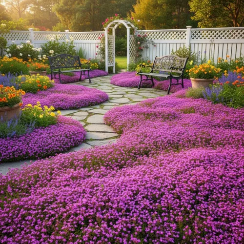 Vista 3 de Más de 20.000 semillas de tomillo rastrero cubierta del suelo, semillas de flores para plantar, Thymus Serpyllum perenne para jardín de rocas