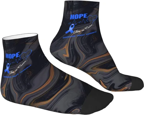 Vista 3 de Hope For A Cure Esophageal Cancer Awareness Ankle Socks Winter Low Cut Sports Warm Breathable Comfort Casual Socks For Mens And Womens