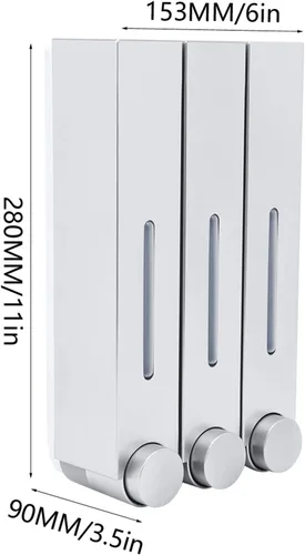 Vista 4 de Wall Mount 3 Head Shampoo Dispenser for Hotel Bathroom Soap