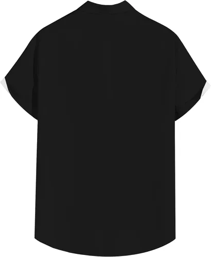 Vista 2 de Lzzidou Camisa hawaiana de manga corta con botones para la playa para hombre