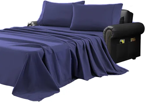 Vista 22 de Kingnex Sábanas de sofá cama individual para sofá cama extraíble de 36 x 72 pulgadas, microfibra suave de doble cepillado 1800, 3 piezas incluyen 1