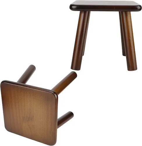 Vista 7 de POCREATION Taburete multiusos para niños, taburetes de madera para el hogar, bonito banco pequeño, asiento de pino para niños, taburete de muebles