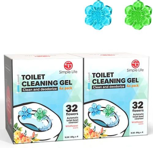 Vista 9 de Simple Life Gel limpiador de inodoro, sello de gel para inodoro de flores frescas, detiene la cal y las manchas con aroma refrescante Limpieza