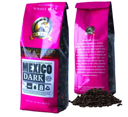 Vista 14 de VANUAT tostado oscuro Culto volcánico orgánico supremo y artesanal grano entero para café por goteo, café frío, café expreso, prensa francesa, café