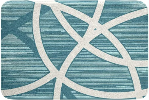 Vista 32 de Feelyou Beige Brown Bathroom Rugs Abstract Geometric Bath Mats Modern Art Bathroom Accessories Floor Doormats 16"x24" Soft Microfiber