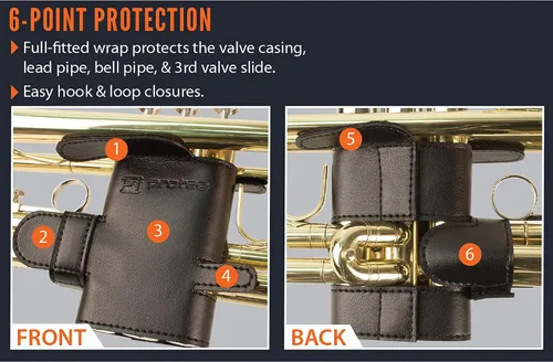 Vista 7 de Protec Funda para válvula Pro PAC contorneada para trompeta, color azul, modelo PB301CTBX y Pro Tec L226SP Trompeta de 6 puntos