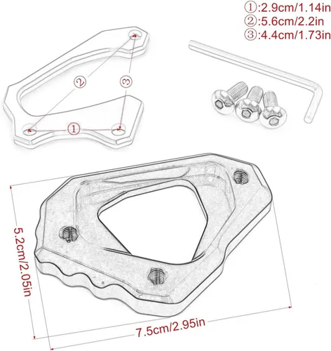 Vista 6 de KAnduo Placa de soporte lateral de pie CNC para motocicleta, soporte para Yamaha para MT-10 para MT 10 para MT10 para MT10 para FZ-10 FZ10 R1M R1 M